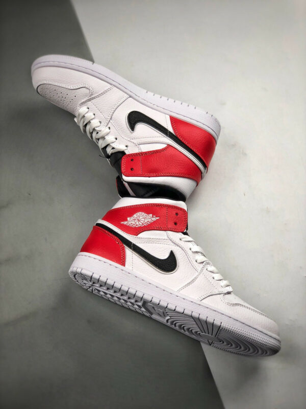 Air Jordan 1 Mid White Red Black 554724-116 On Sale