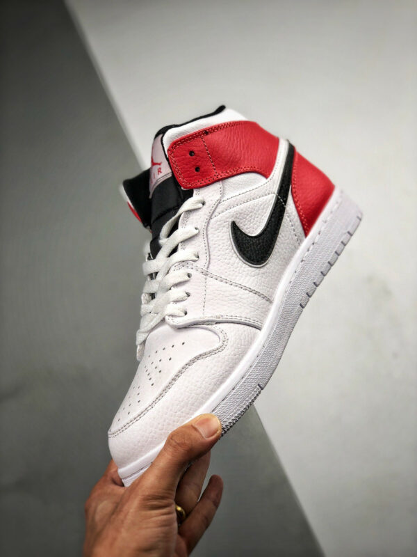 Air Jordan 1 Mid White Red Black 554724-116 On Sale