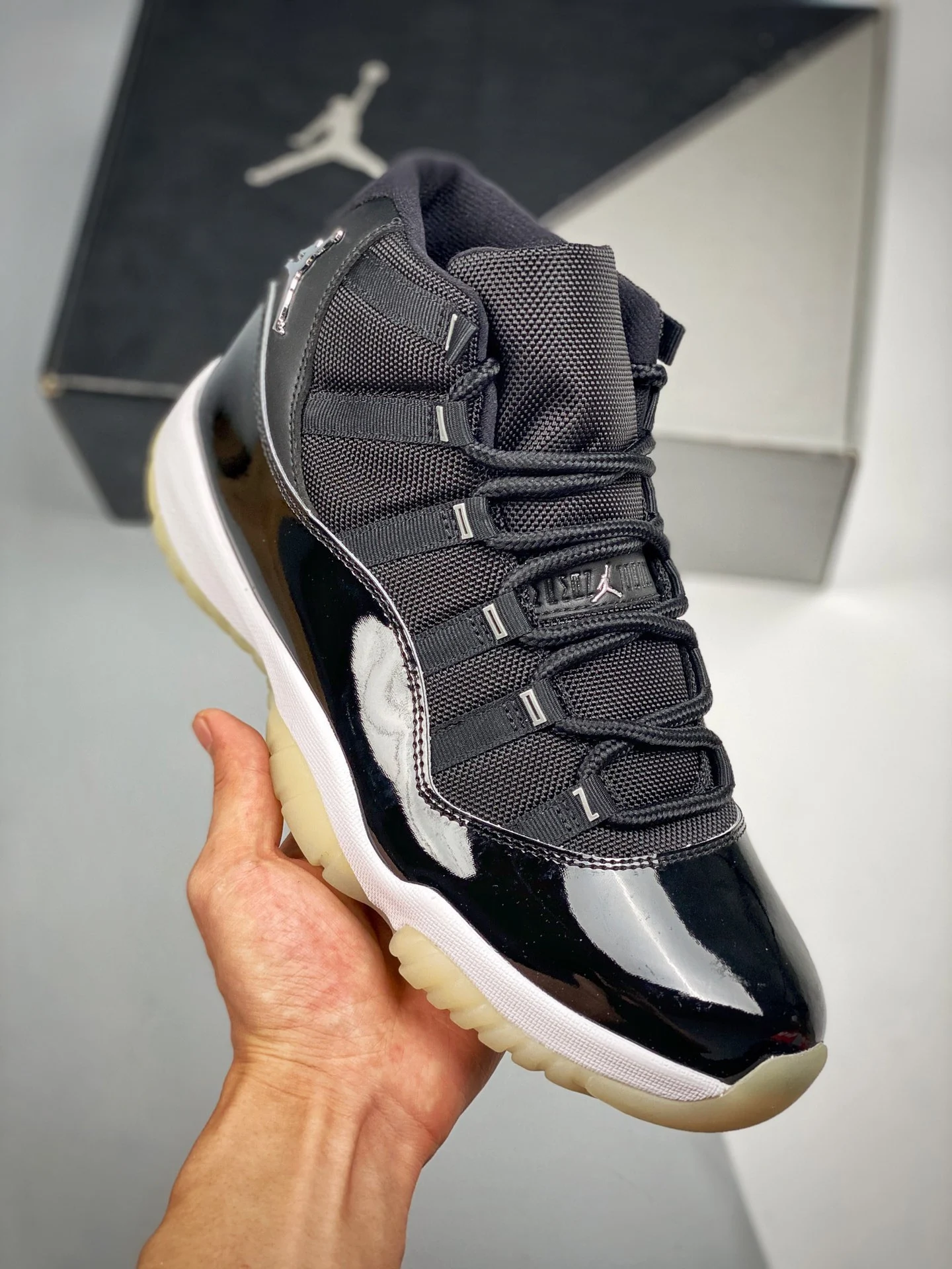 Air Jordan 11 Jubilee 25th Anniversary Black Clear-White-Metallic Silver