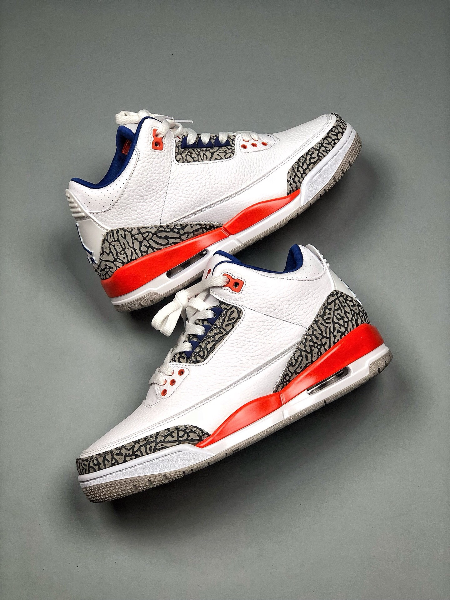 Air Jordan 3 Knicks White Old Royal-University Orange-Tech Grey For Sale