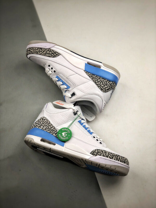 Air Jordan 3 UNC White Valor Blue-Tech Grey CT8532-104 For Sale