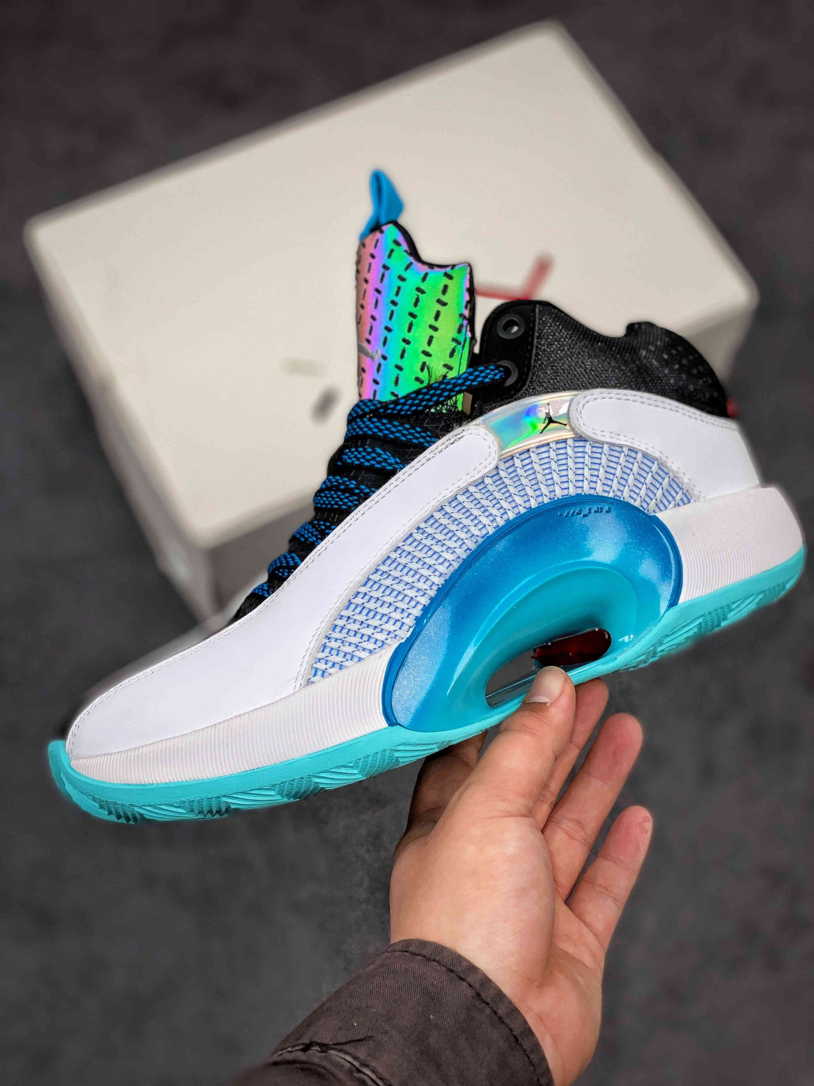 Air Jordan 35 Morpho White Blue Black On Sale