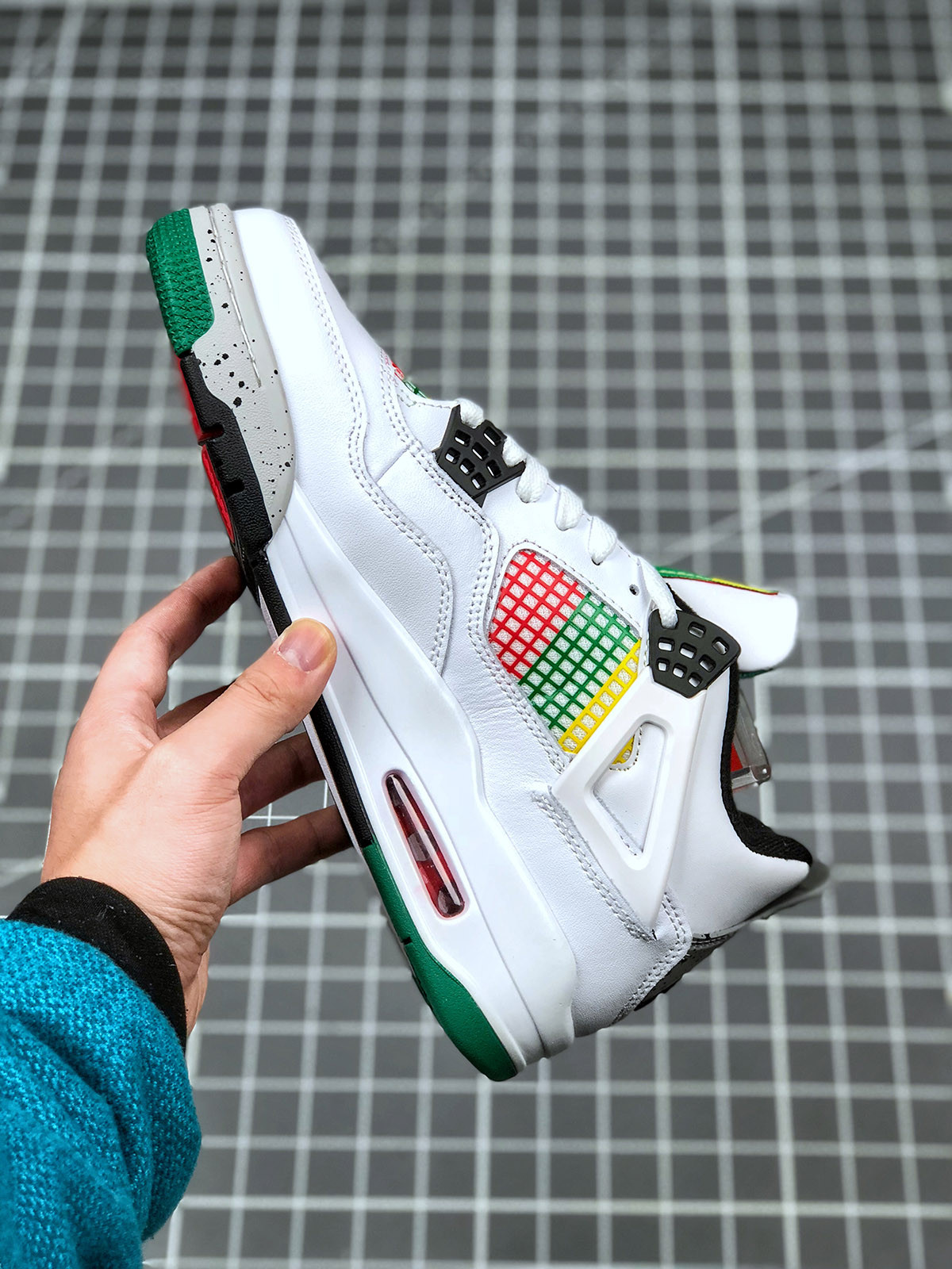 Air Jordan 4 Carnival White University Red-Lucid Green-Black For Sale