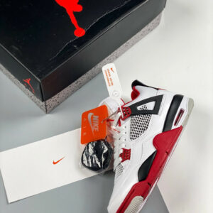 Air Jordan 4 Fire Red White Fire Red-Black-Tech Grey For Sale