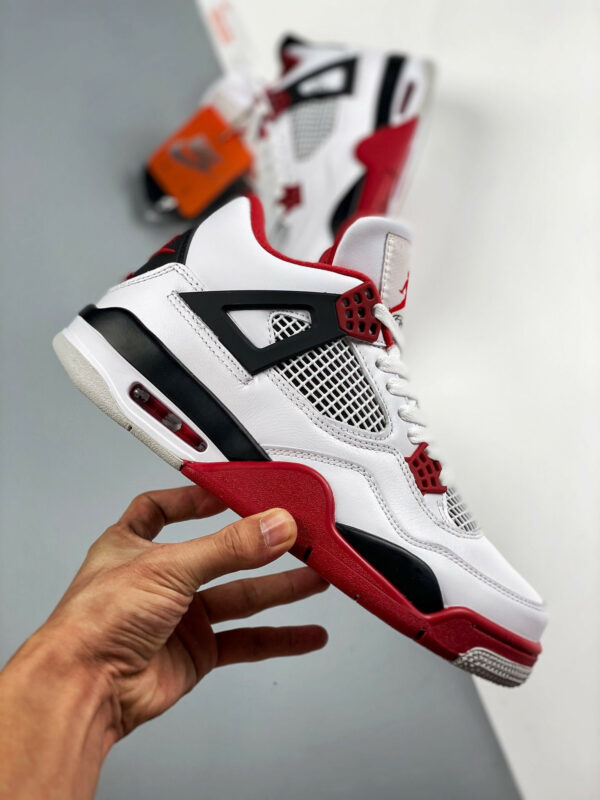 Air Jordan 4 Fire Red White Fire Red-Black-Tech Grey For Sale