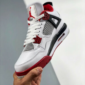 Air Jordan 4 Fire Red White Fire Red-Black-Tech Grey For Sale