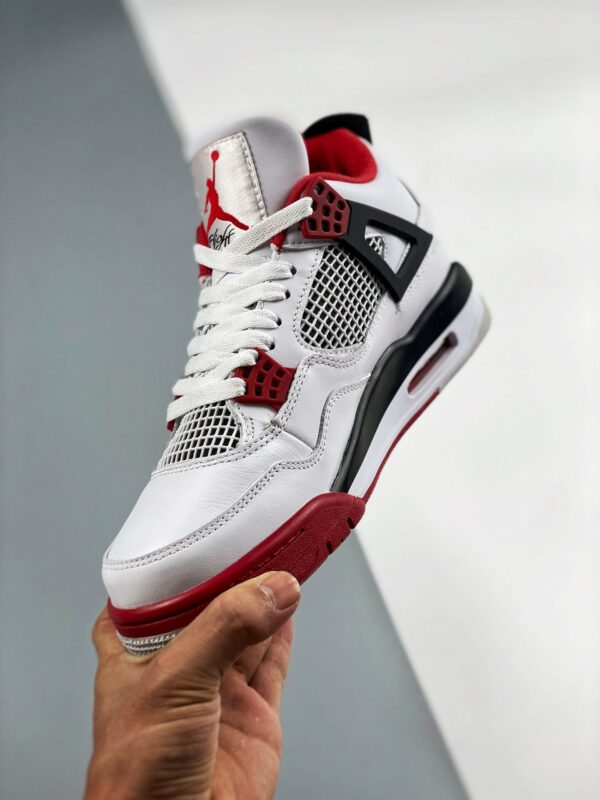 Air Jordan 4 Fire Red White Fire Red-Black-Tech Grey For Sale