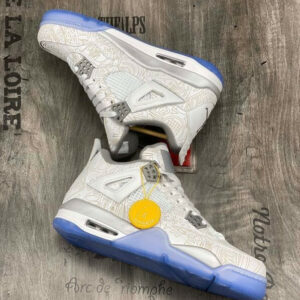 Air Jordan 4 Laser White Chrome-Metallic Silver On Sale