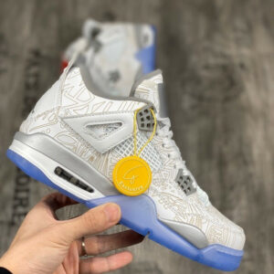 Air Jordan 4 Laser White Chrome-Metallic Silver On Sale