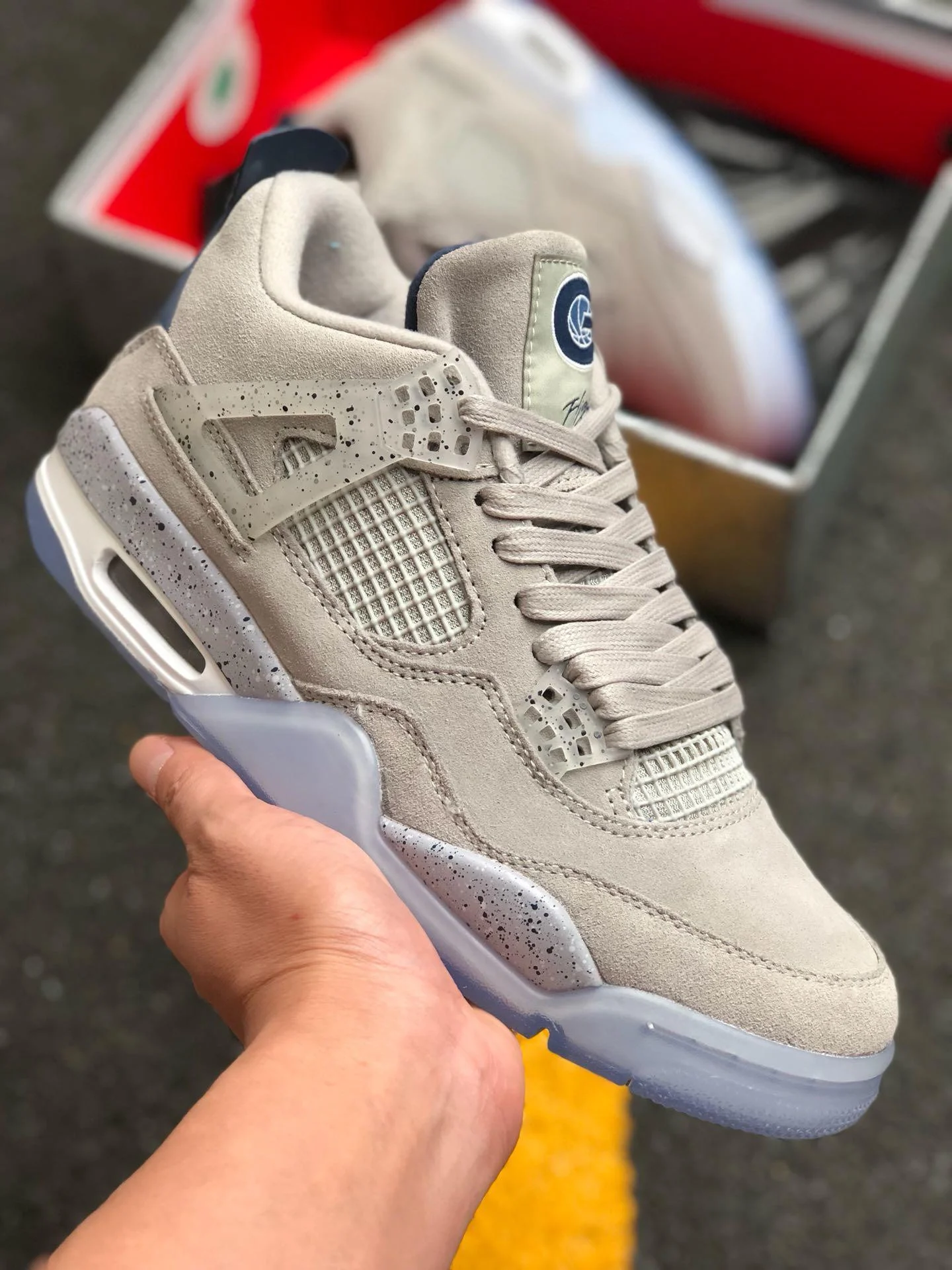 Air Jordan 4 Georgetown PE Grey Suede For Sale