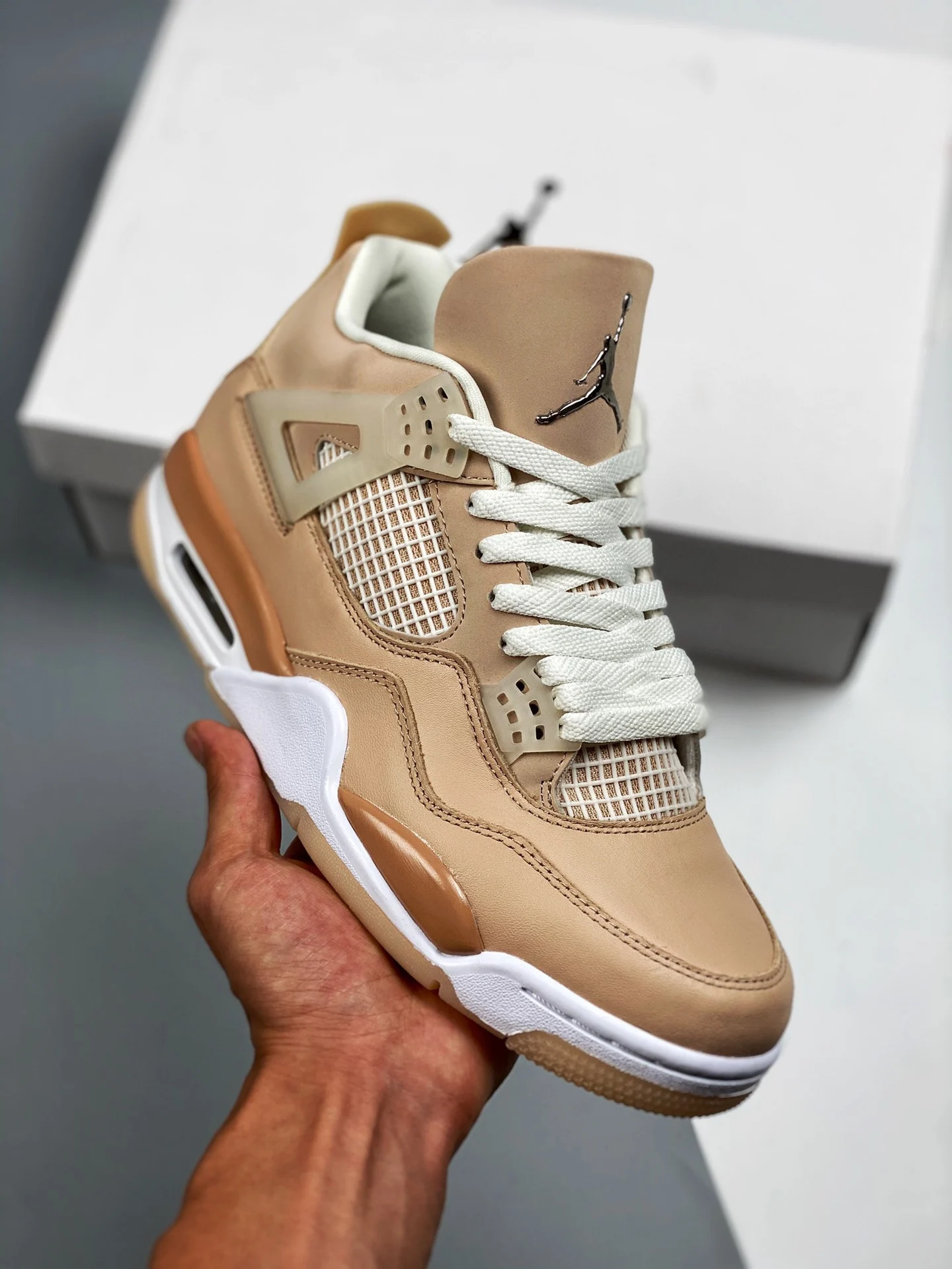 Air Jordan 4 Shimmer Bronze Eclipse Orange Quartz Metallic Silver For Sale