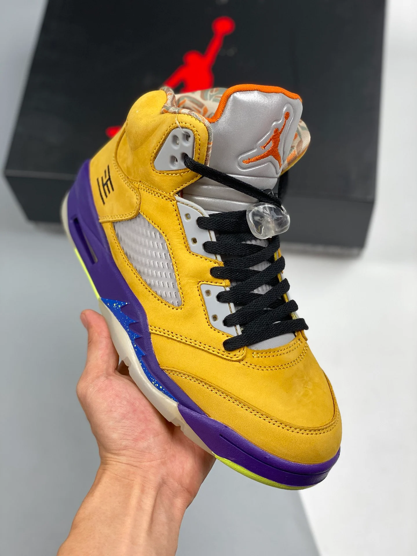 Air Jordan 5 What The Varsity Maize Court Purple-Ghost Green-Solar Orange