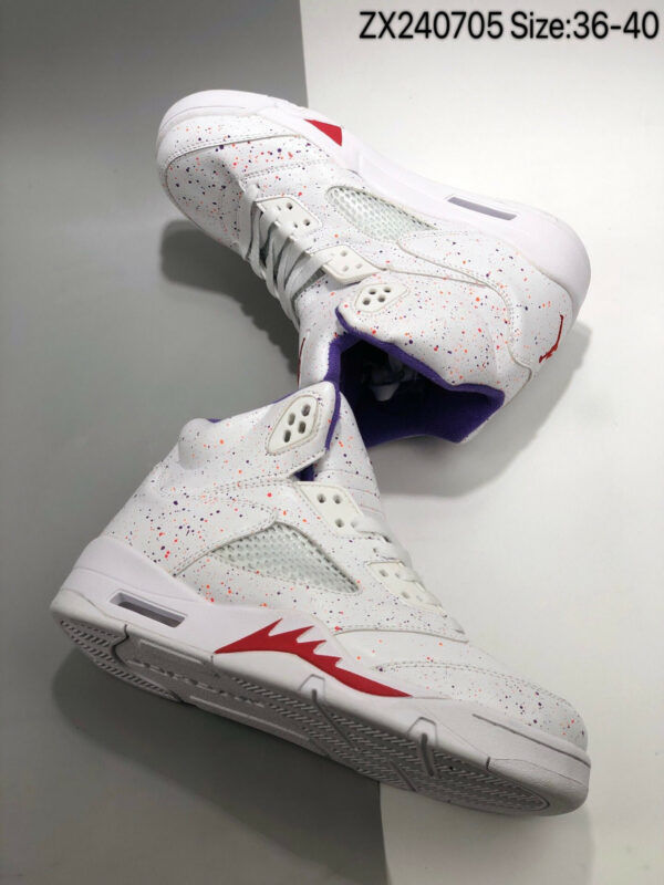 Air Jordan 5 GS Easter White Laser Crimson-Voltage Purple For Sale