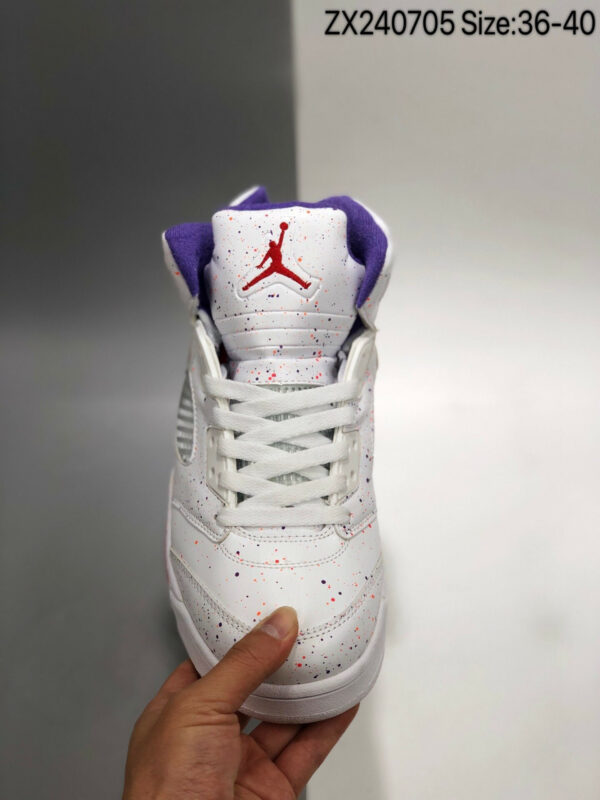 Air Jordan 5 GS Easter White Laser Crimson-Voltage Purple For Sale