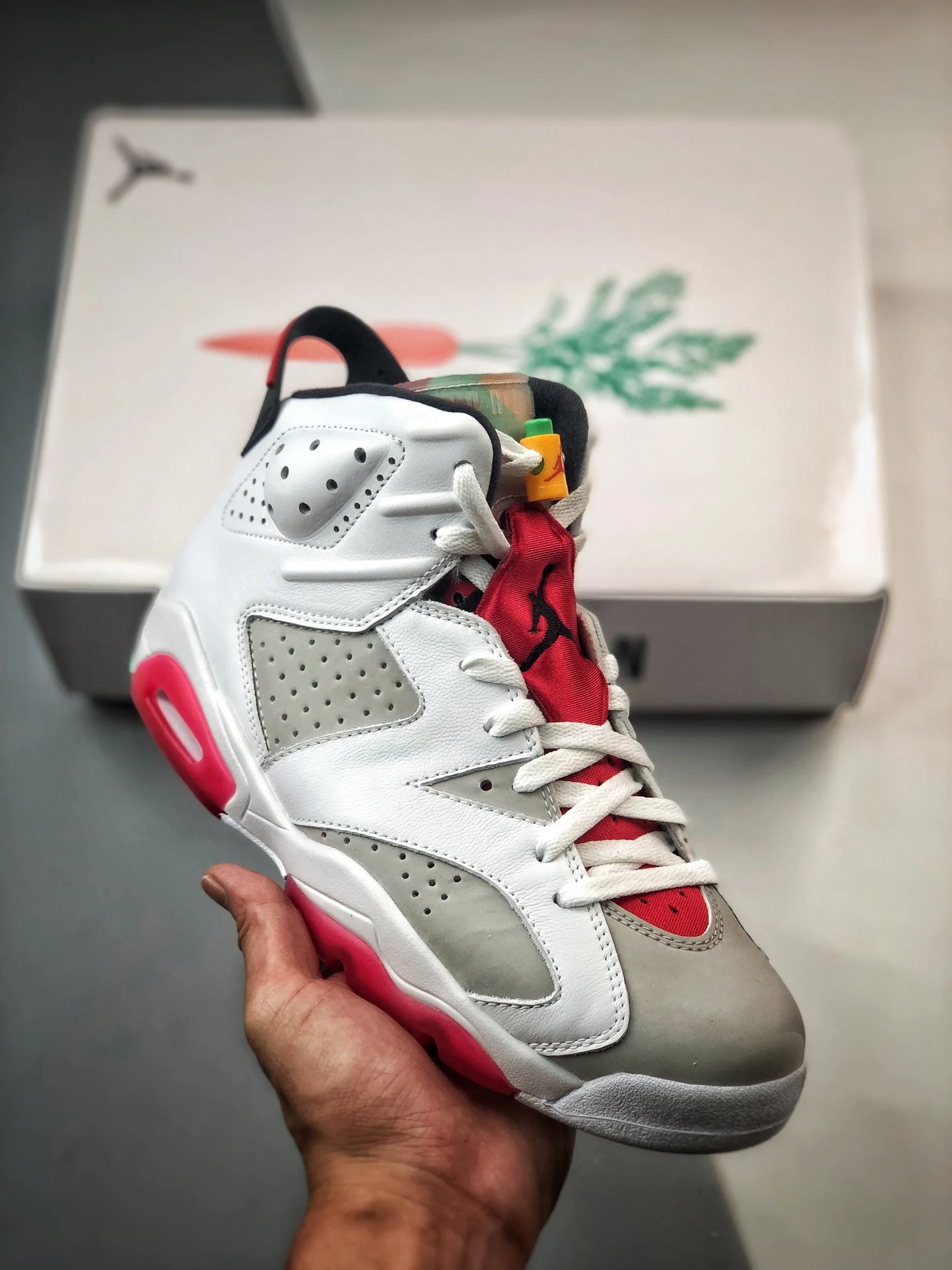 Air Jordan 6 Hare Neutral Grey White-True Red-Black For Sale