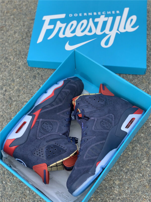 Air Jordan 6 Doernbecher Navy White-Varsity Red-Metallic Gold For Sale