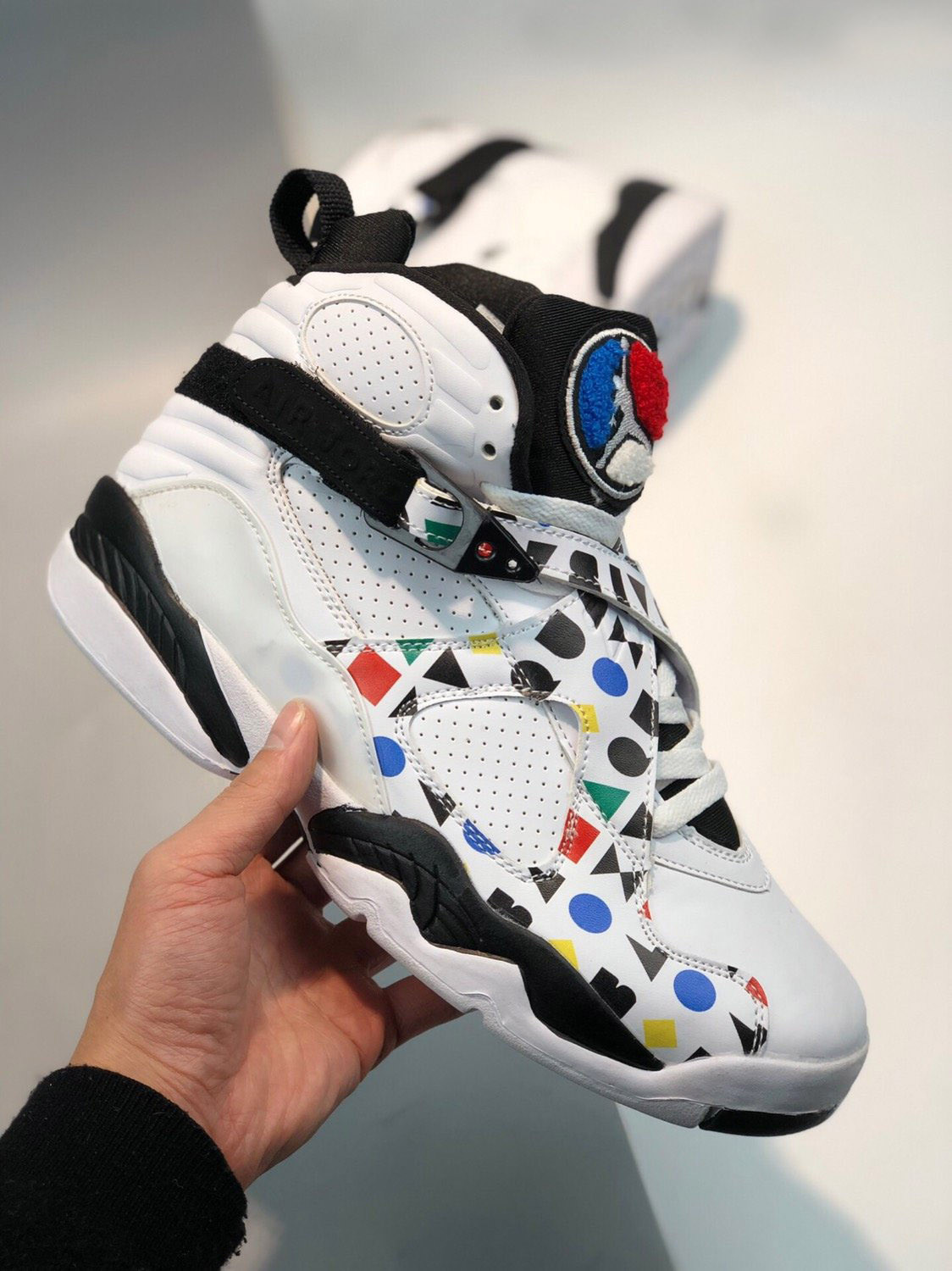 Air Jordan 8 Quai 54 White Black-Multi-Color For Sale