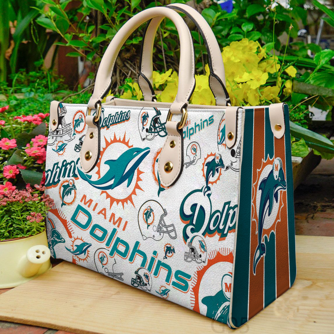 Miami Dolphins Women Leather Hand Bag