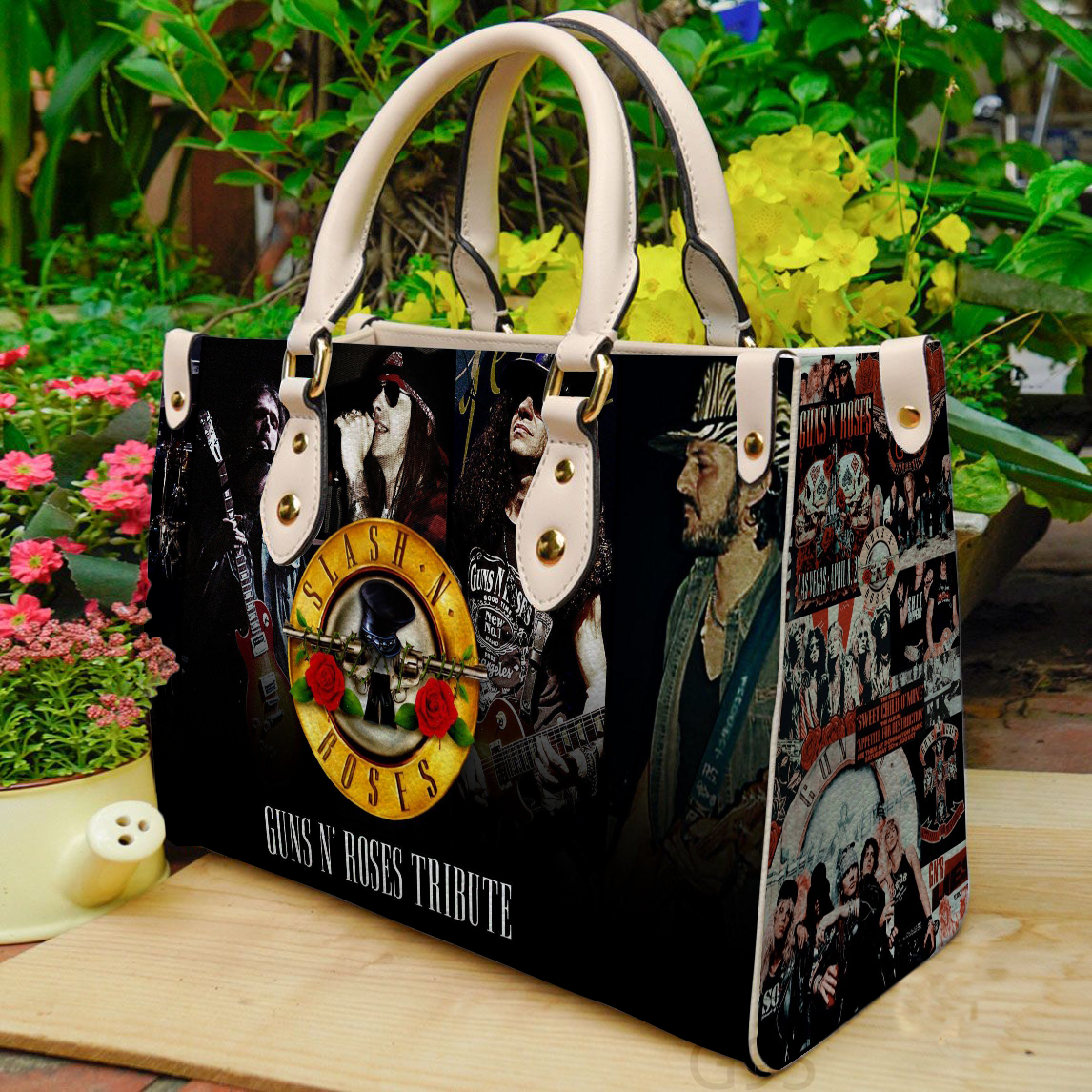 Guns NBag Roses 2 Women Leather Hand Bag