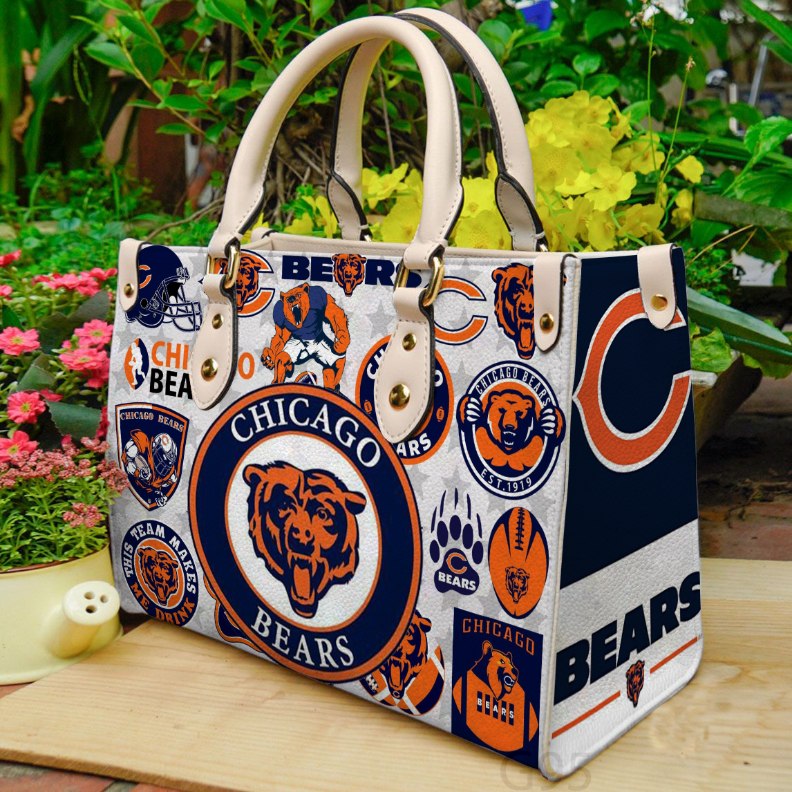 Chicago Bears Women Leather Hand Bag