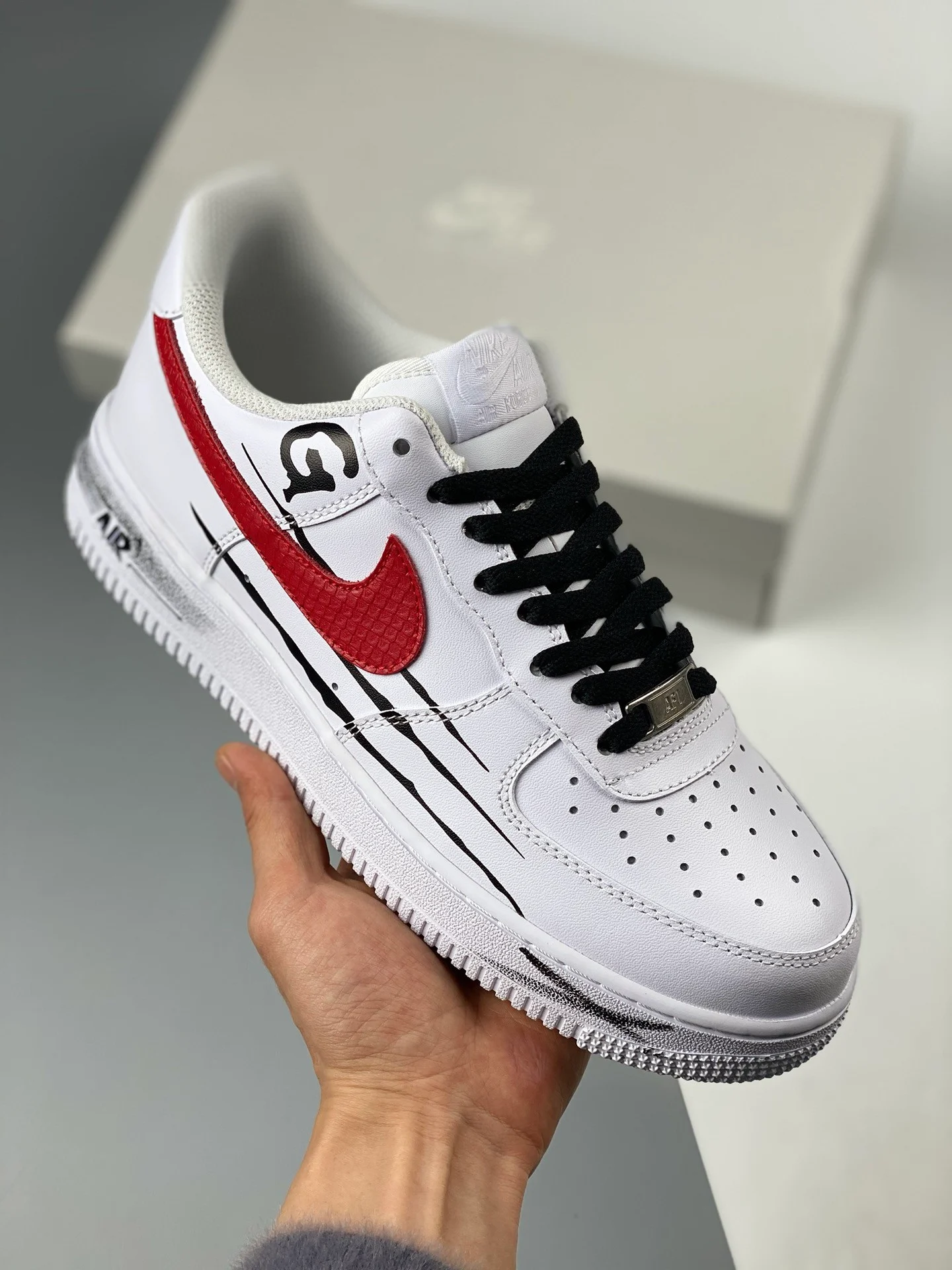 Custom Nike Air Force 1 Low KK White Red For Sale