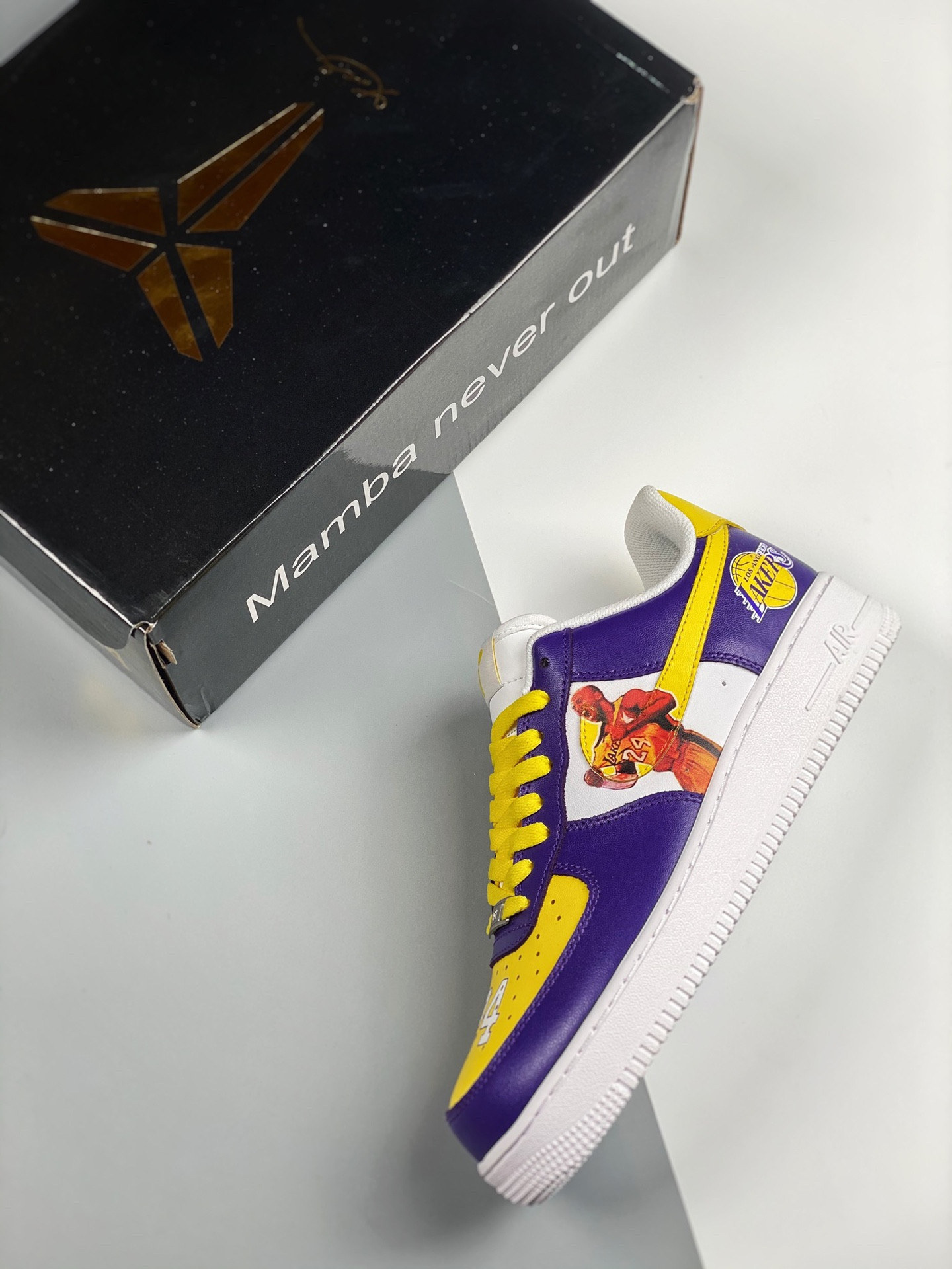 Custom Nike Air Force 1 Low Lakers Purple Yellow White