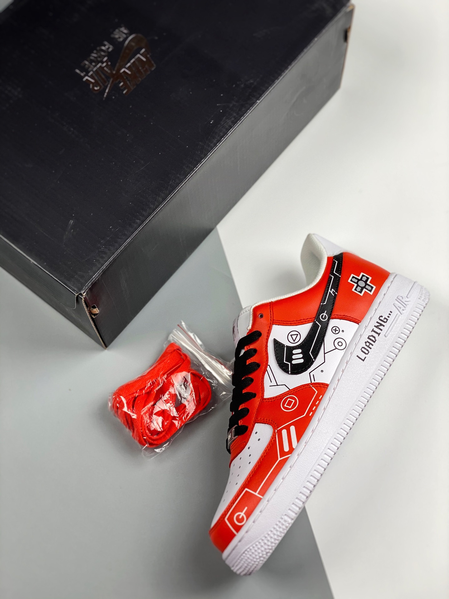 Custom Nike Air Force 1 Red White Black By You