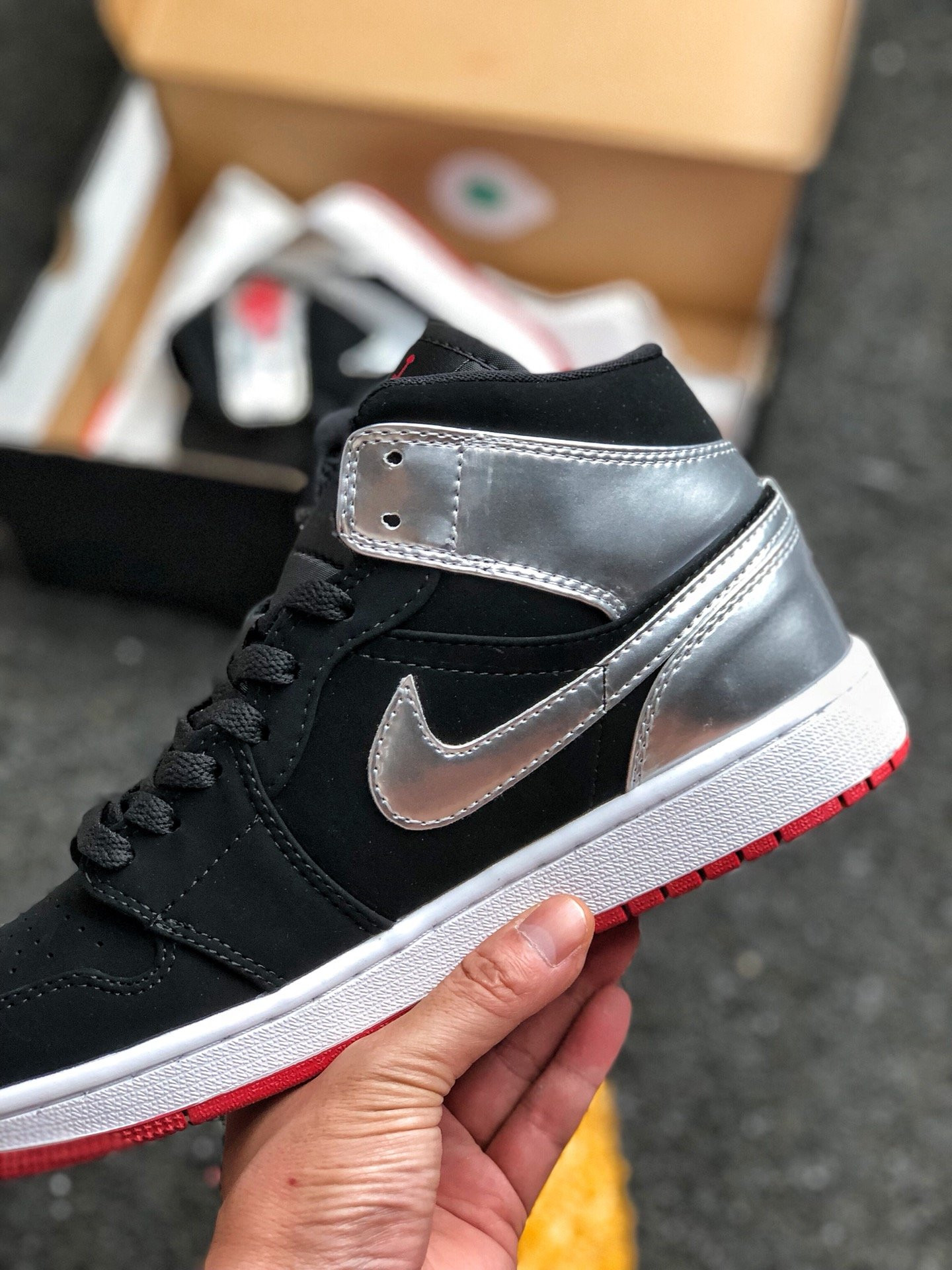 Johnny Kilroy x Air Jordan 1 Mid BlackGym Red On Sale