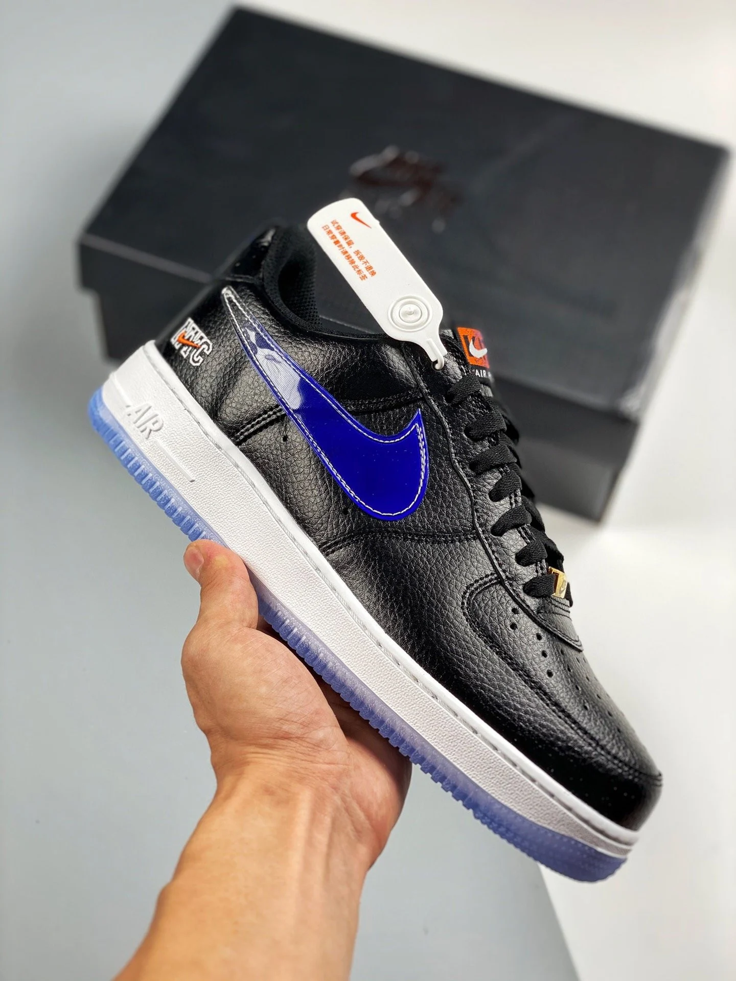 Kith x Nike Air Force 1 Low NYC Black Team Orange-Black-Rush Blue