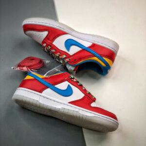 LeBron James X Nike Dunk Low Fruity Pebbles White Red-Blue DH8009-600 For Sale