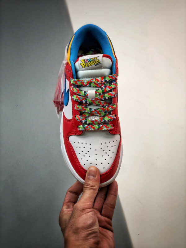 LeBron James X Nike Dunk Low Fruity Pebbles White Red-Blue DH8009-600 For Sale