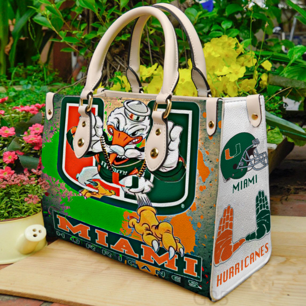 Miami Hurricanes Lover 1 Women Leather Hand Bag