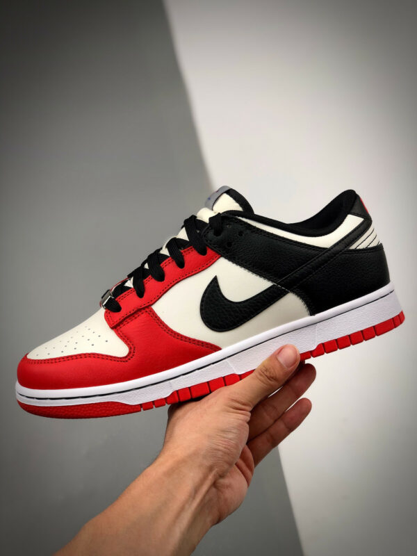 NBA x Nike Dunk Low EMB Chicago Sail Black-Chile Red For Sale