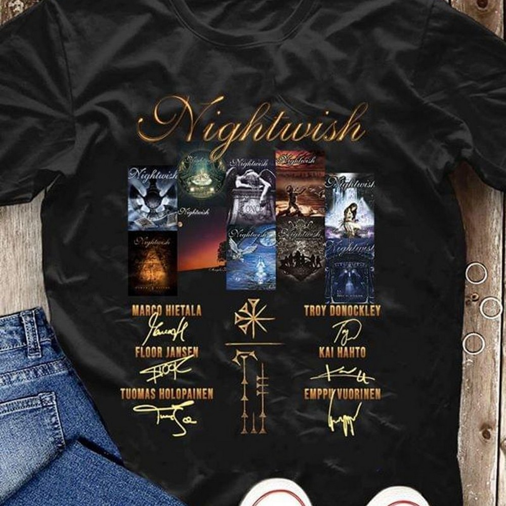 Nightwish Worldwide Music Band Fans Members Signature T Shirt