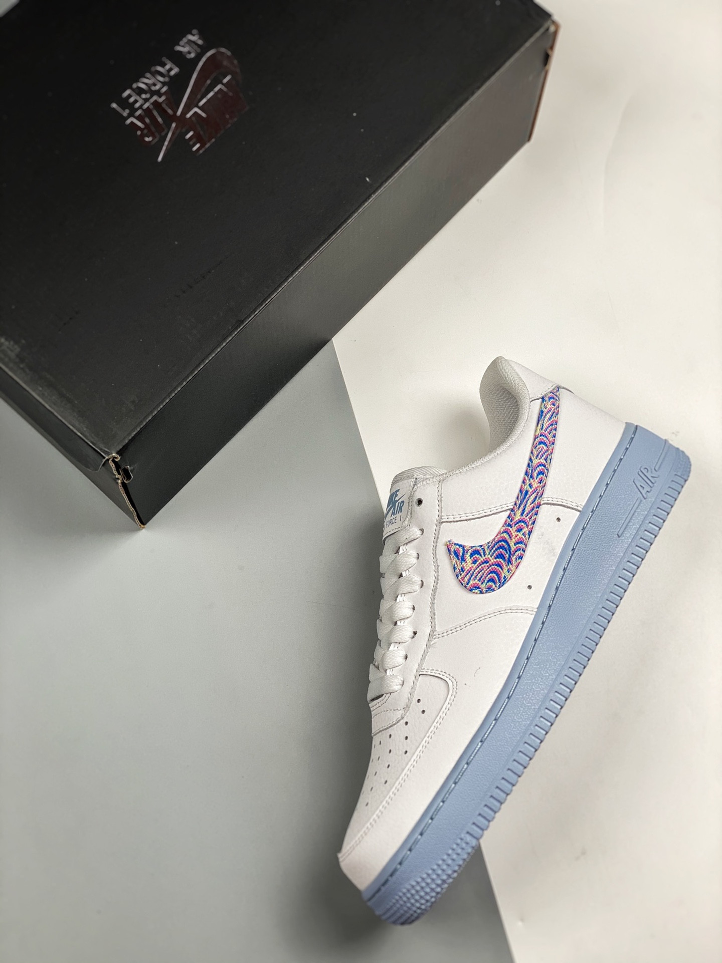 Nike Air Force 1 07 LV8 White Hydrogen Blue For Sale