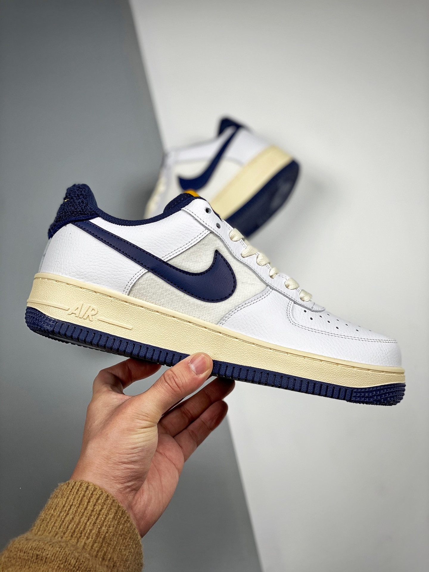 Nike Air Force 1 07 LV8 White Midnight Navy For Sale