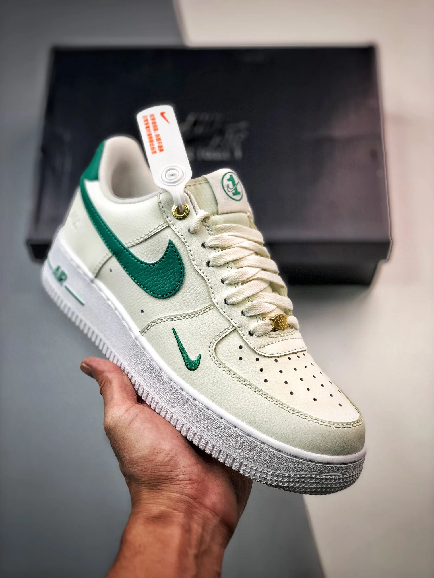 Nike Air Force 1 40th Anniversary Sail Malachite-Metallic Gold For Sale