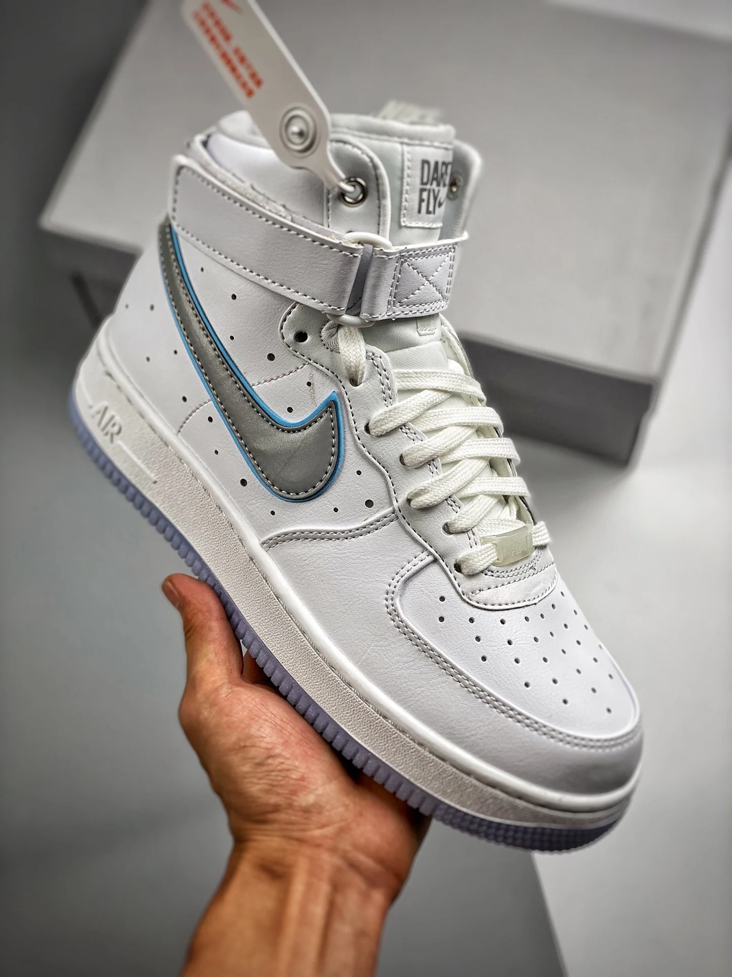 Nike Air Force 1 High Dare To Fly White Metallic Silver FB1865-101 For Sale