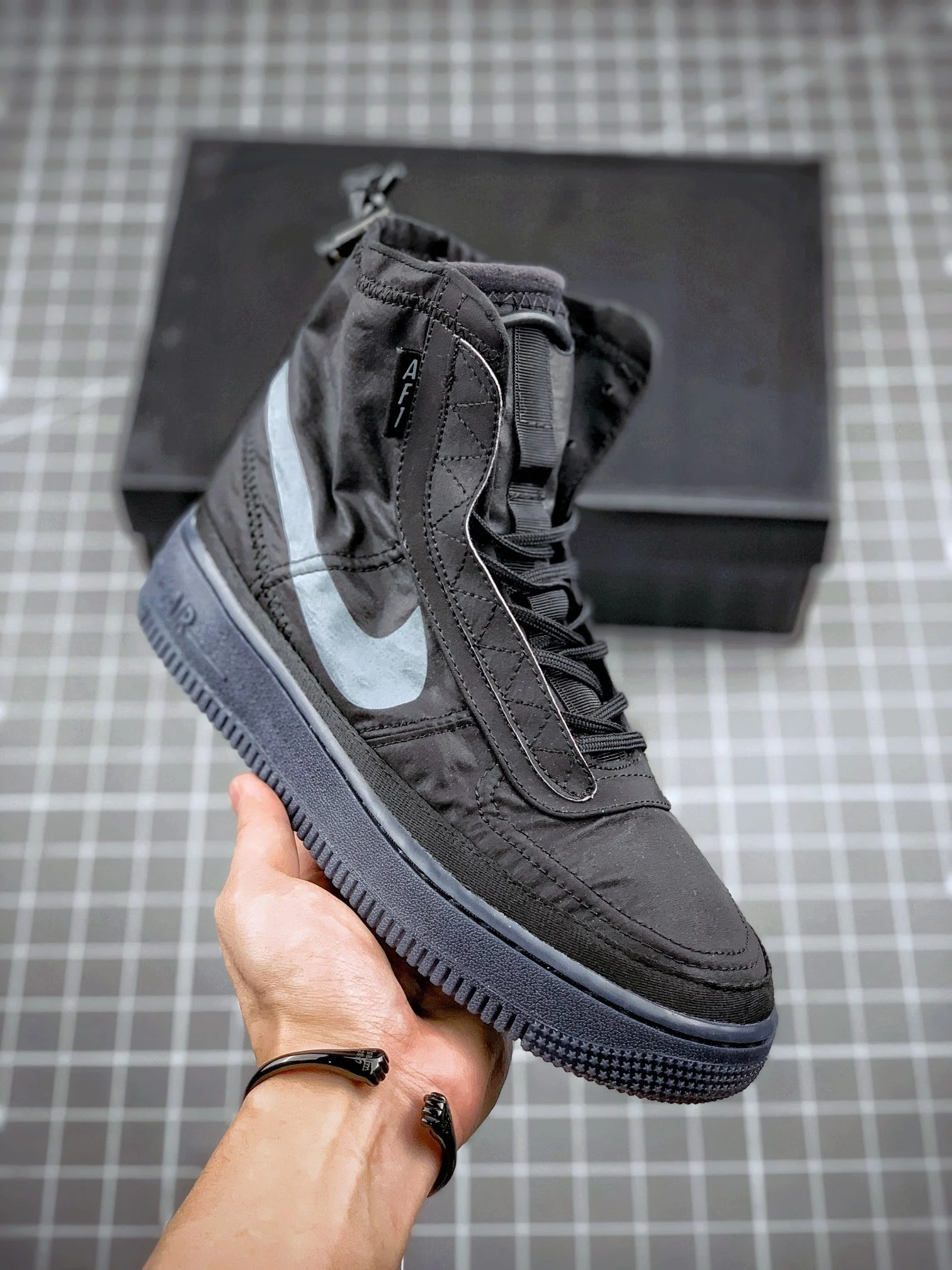 Nike Air Force 1 High Shell Black Grey BQ6096-001 For Sale