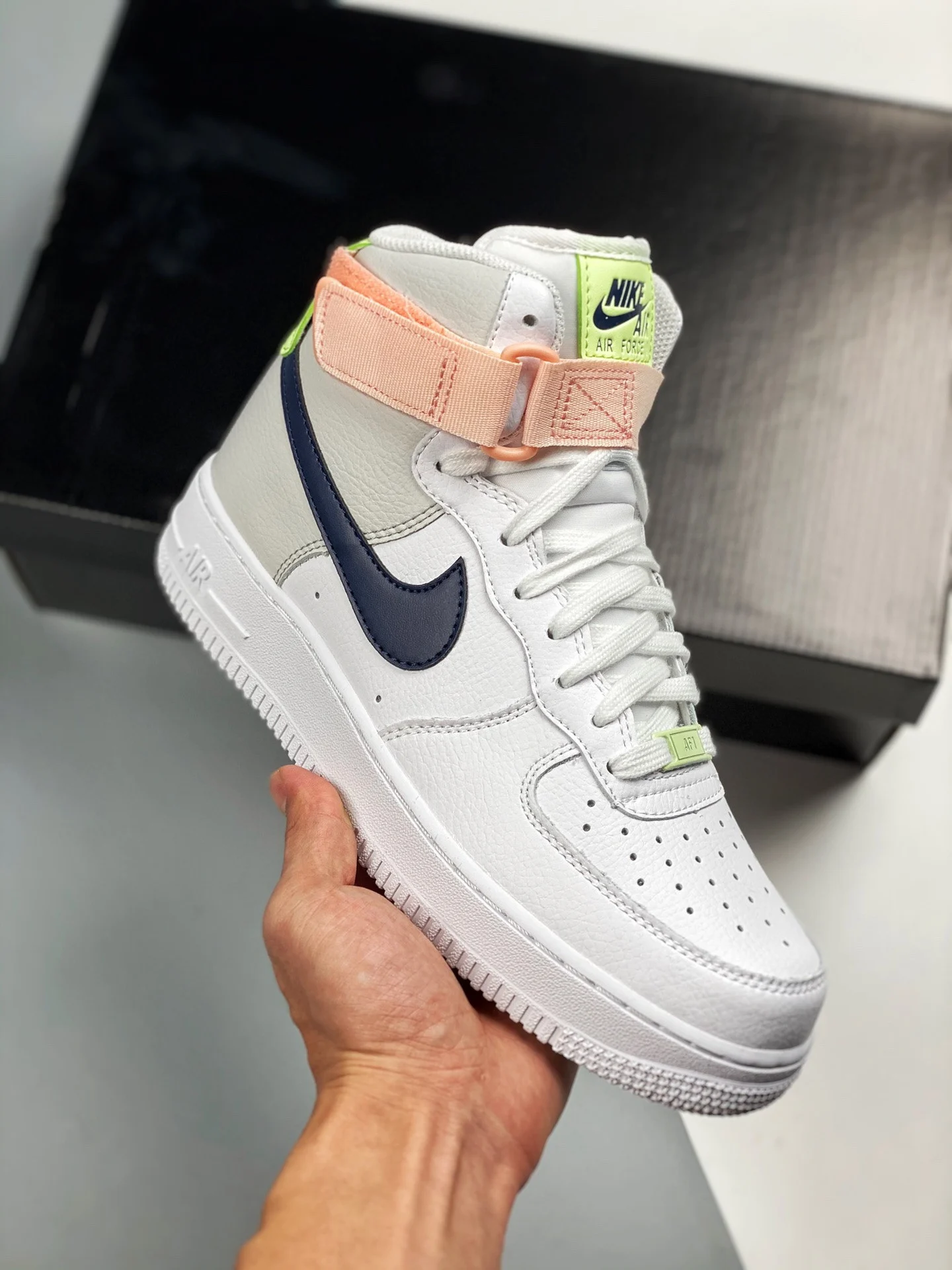 Nike Air Force 1 High White Midnight Navy 334031-117 For Sale