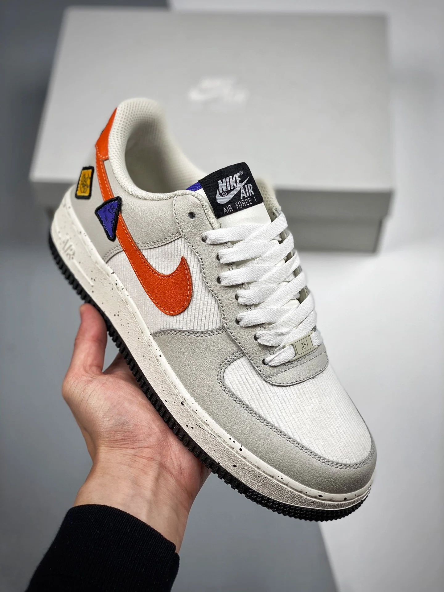 Nike Air Force 1 Light Bone Sail-White-Blue Stone-Starfish Orange For Sale