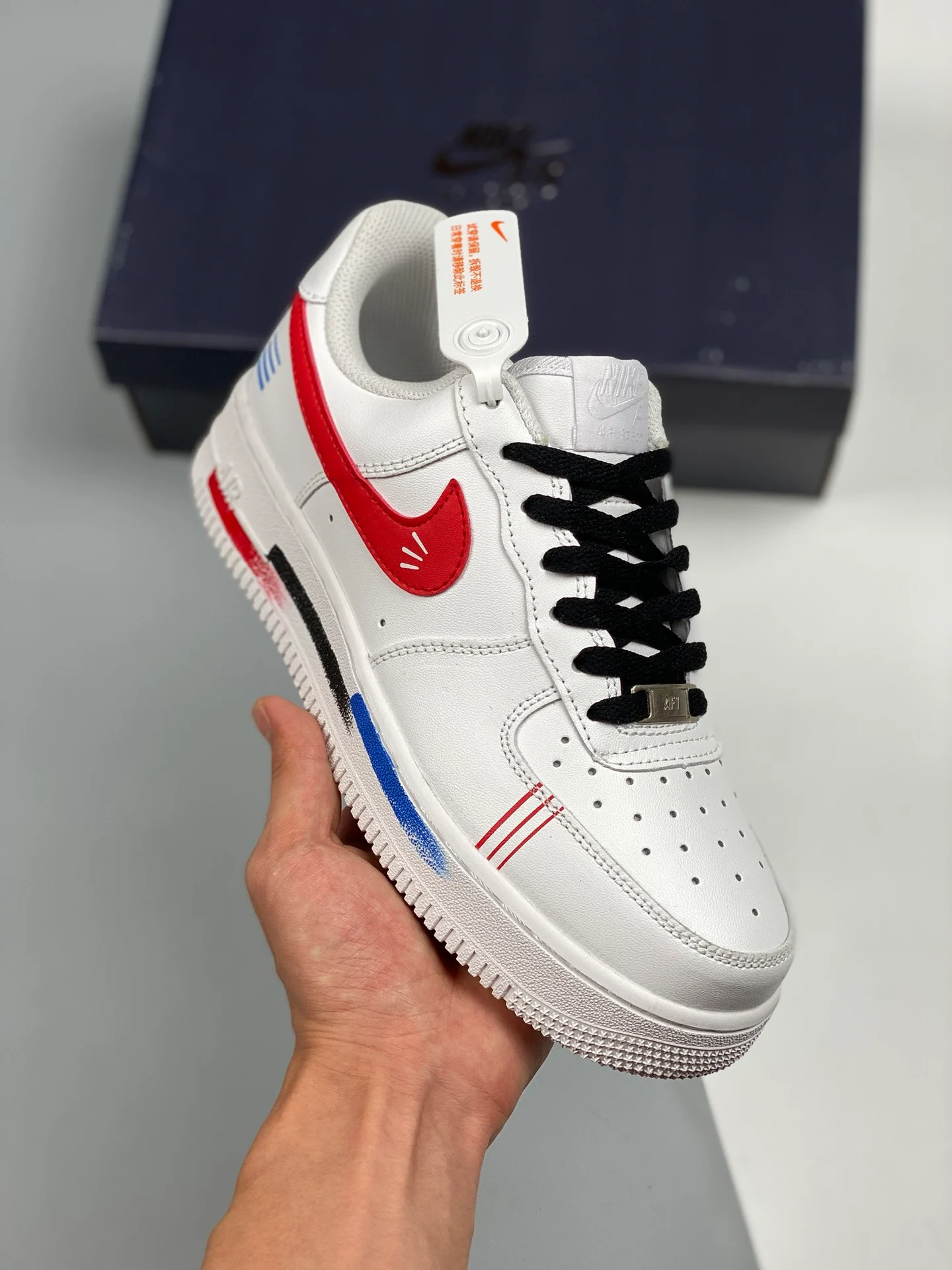 Nike Air Force 1 Low Diy White Black Blue For Sale