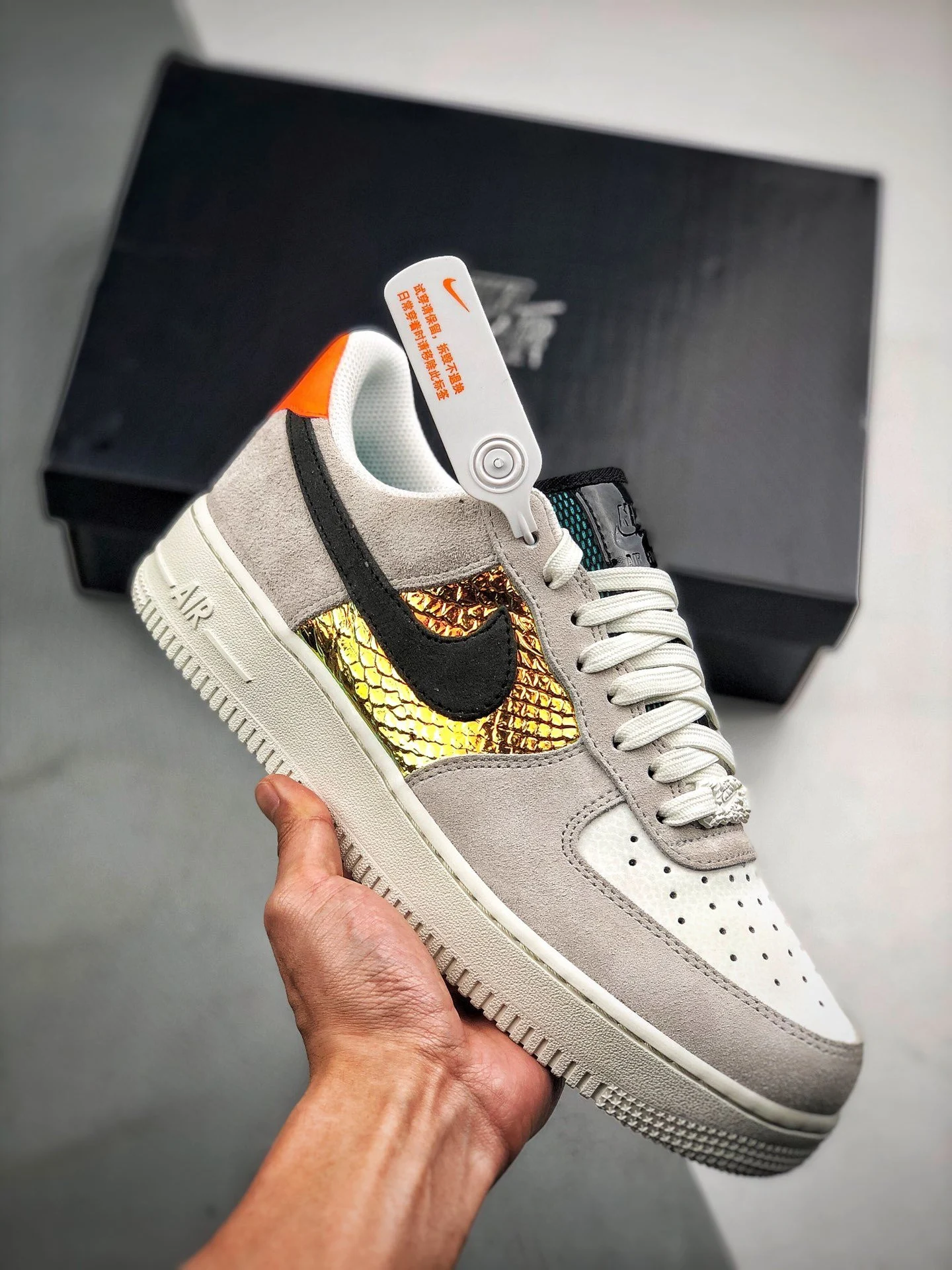 Nike Air Force 1 Low Iridescent Snakeskin CW2657-001 For Sale