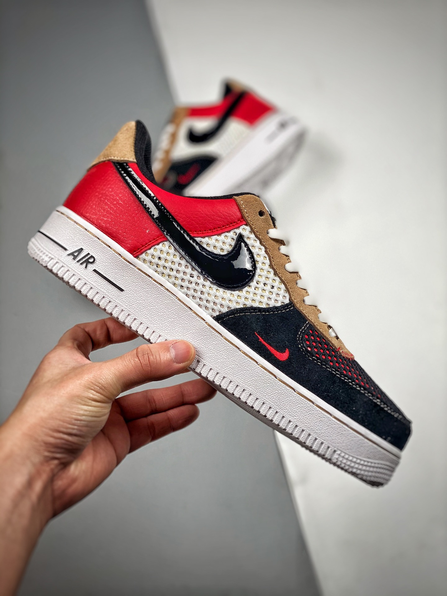 Nike Air Force 1 Low Alter & Reveal Black White-Red-Tan For Sale