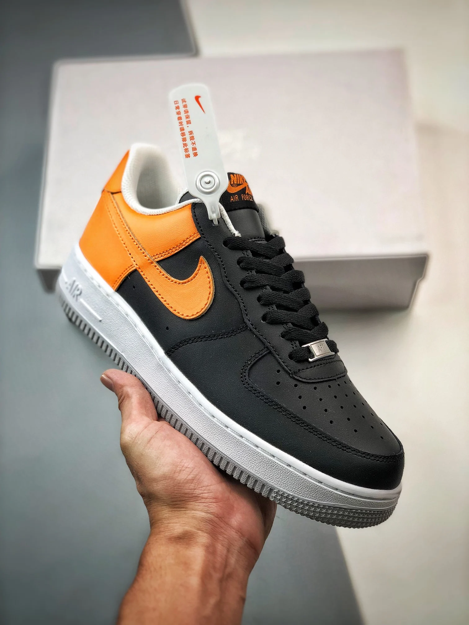 Nike Air Force 1 Low Black Laser Orange FB7162-081 For Sale