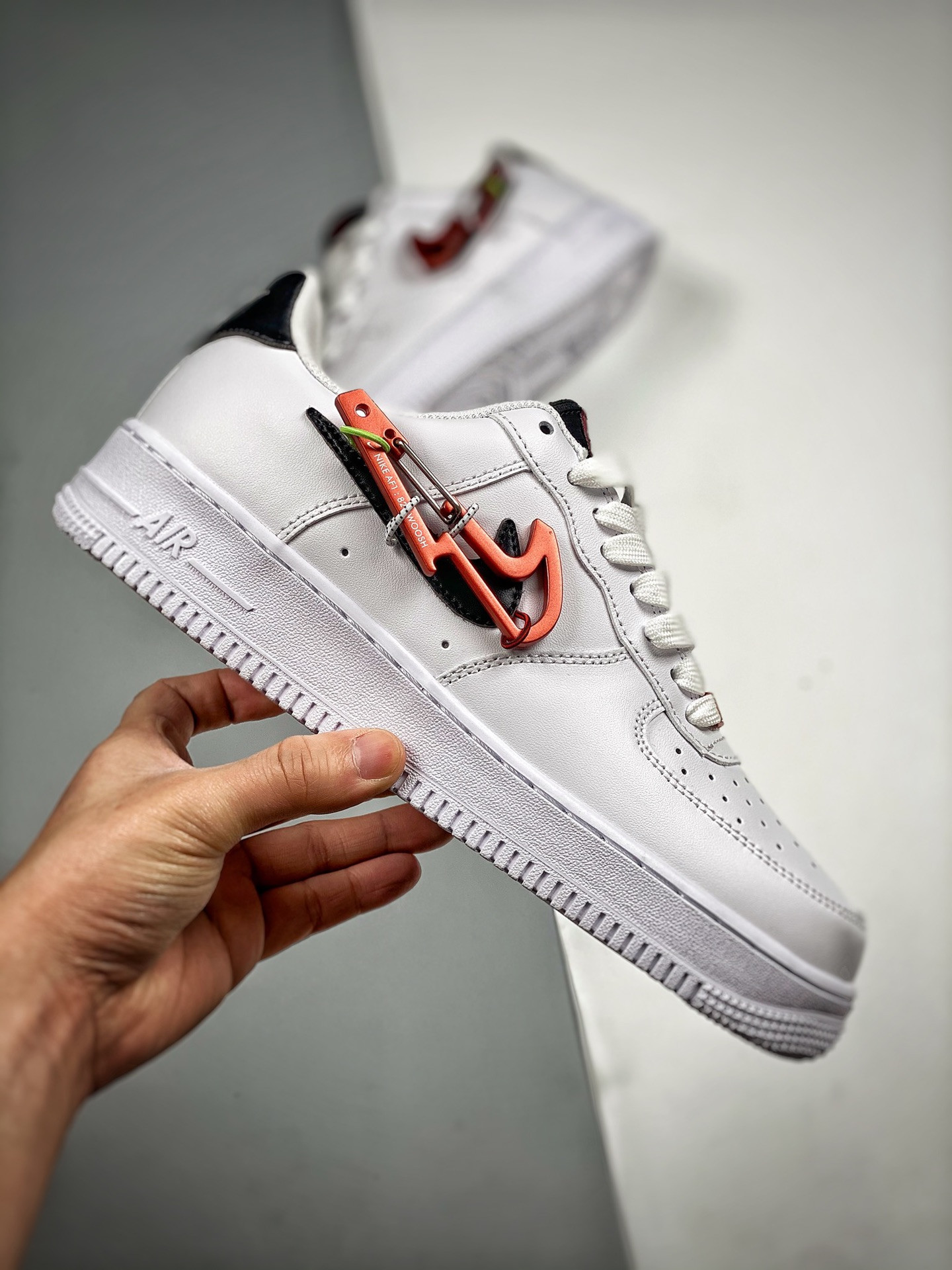 Nike Air Force 1 Low Carabiner Swoosh White Habanero Red DH7579-100 For Sale