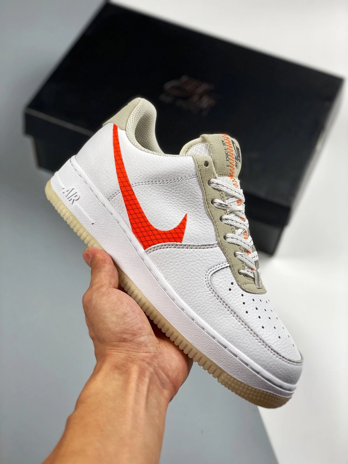 Nike Air Force 1 Low LV 8 Big Swoosh White Orange For Sale