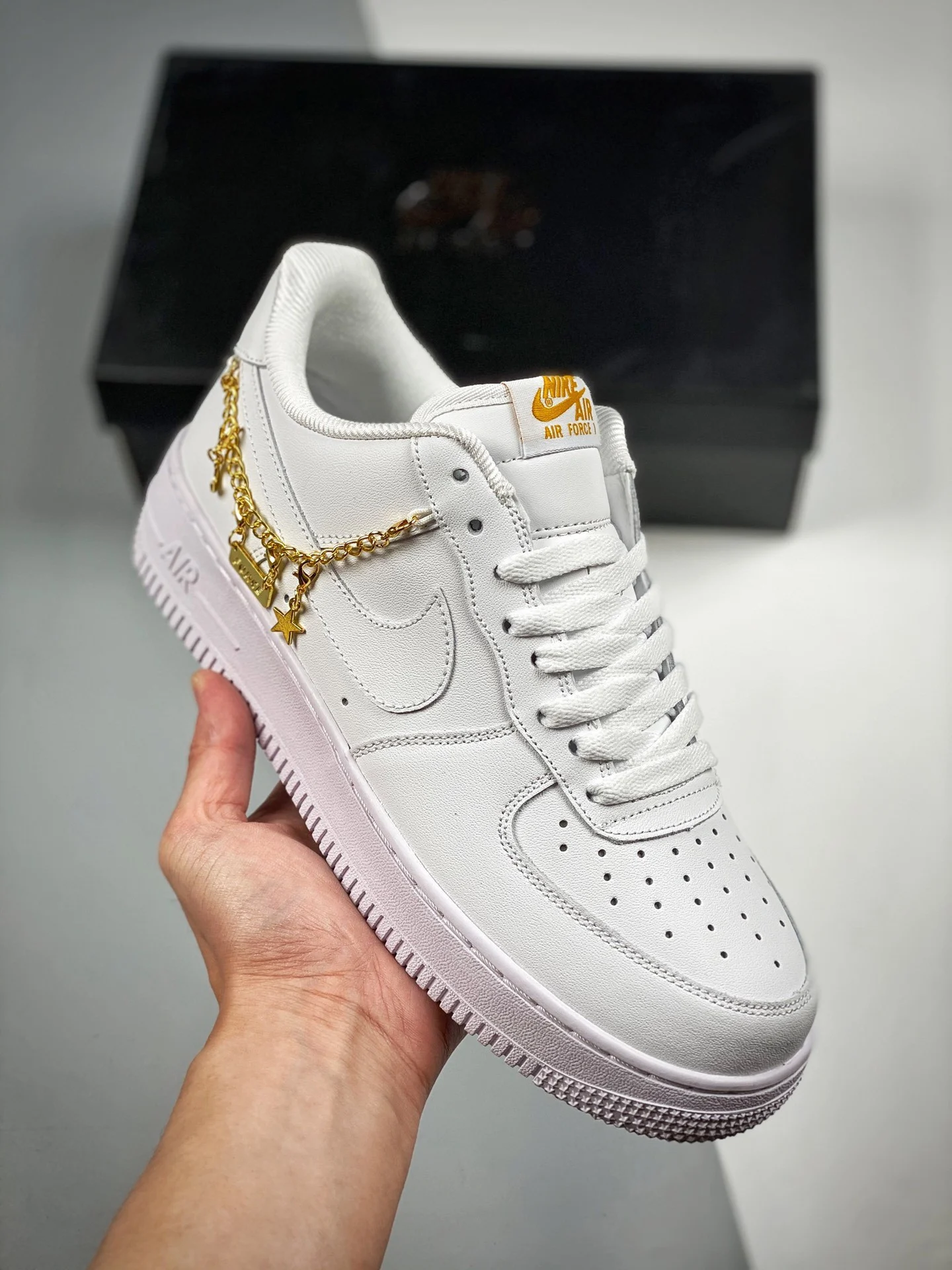 Nike Air Force 1 Low LX Lucky Charms White Metallic Gold-Flat Gold For Sale