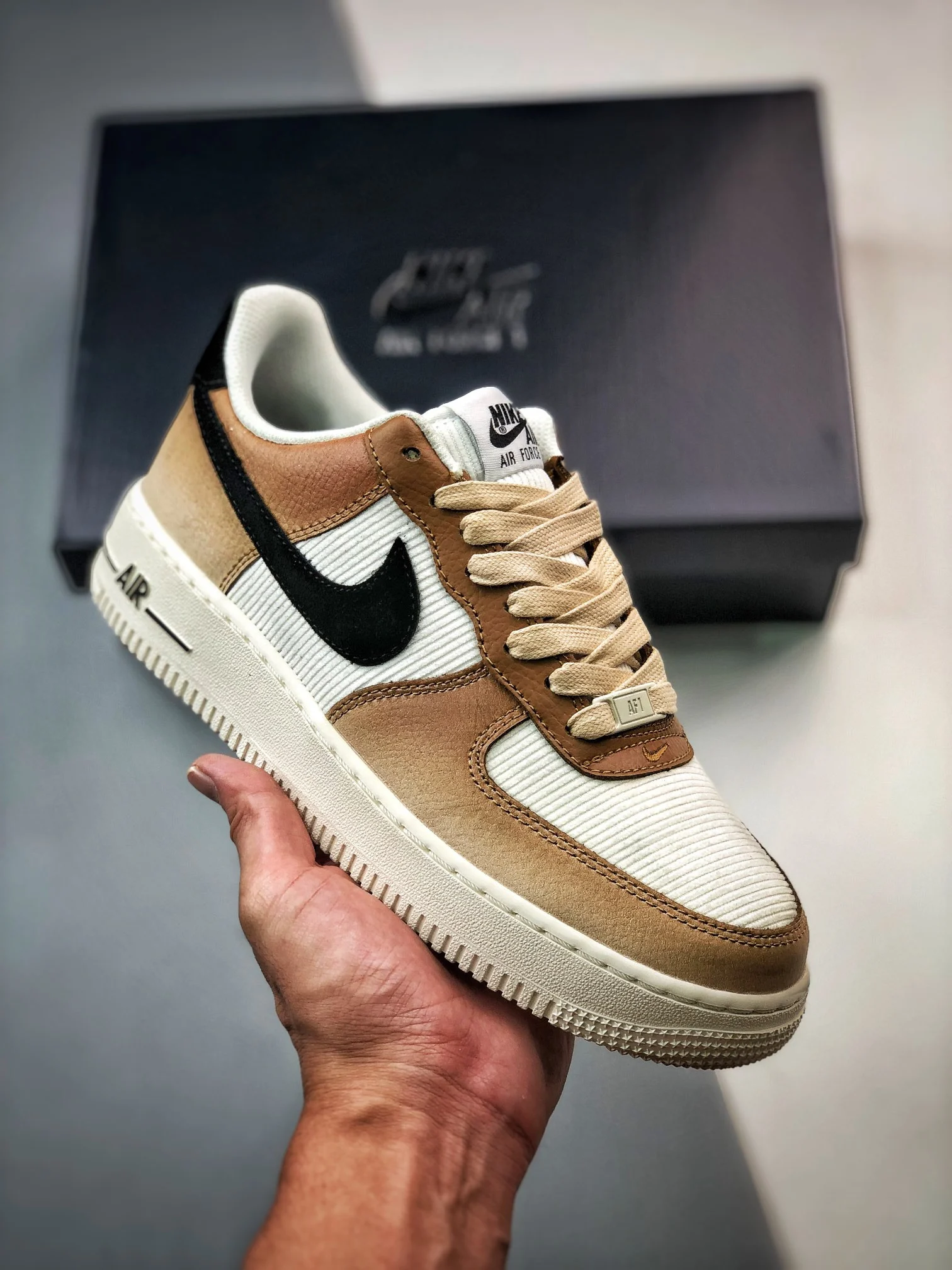 Nike Air Force 1 Mushroom White Brown-Black DO6682-200 For Sale