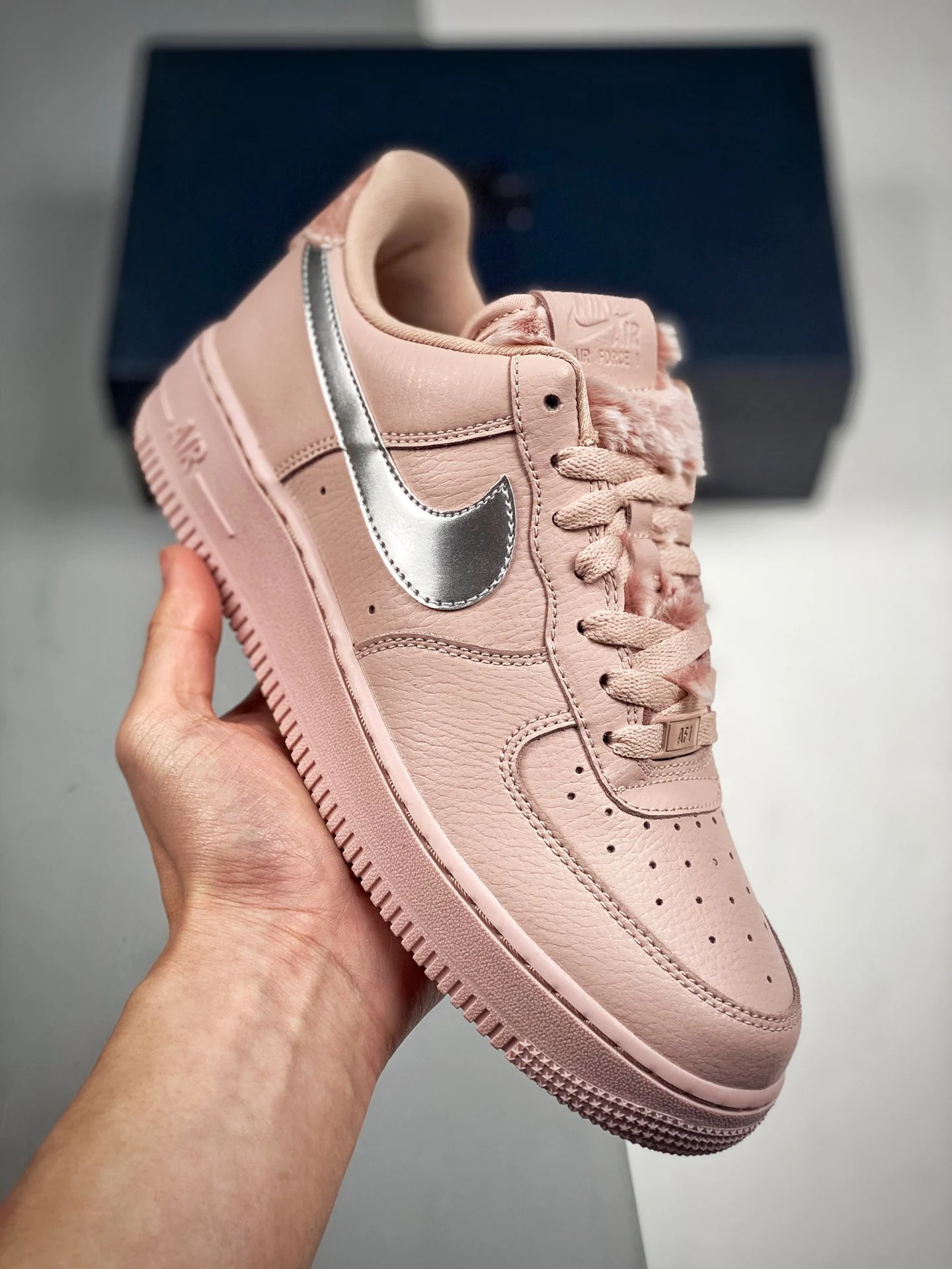 Nike Air Force 1 Pink Sherpa Silver DO6724-601 For Sale